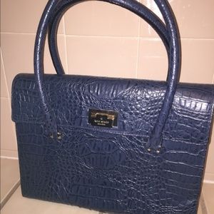 Kate Spade Purse, Navy Blue Crocodile Pattern